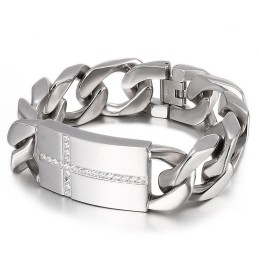Tide Men's Fashion Titanium Cross Bracelet