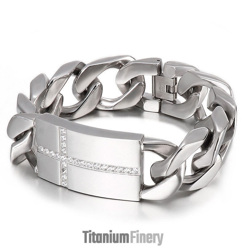 Tide Men's Fashion Titanium Cross Bracelet Tide Men's Fashion Titanium Cross Bracelet