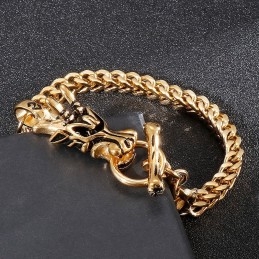 Fashion Street Dragon Head Titaium Bracelet