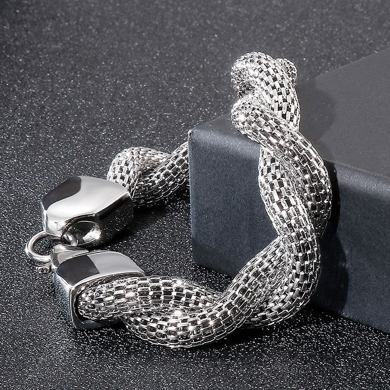 Men's Snake Bone Titanium Chain Bracelet