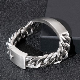 Chic Gothic Rock Style Sand Face Bent Brand Men's Titanium Bracelet