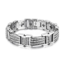Fashion Titanium Men's Bracelets With Diamonds
