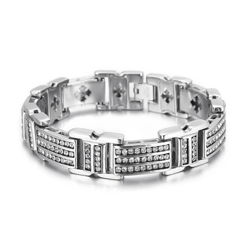 Fashion Titanium Men's Bracelets With Diamonds