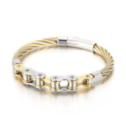 Chic Style Titanium Men's And WoMen's Biker Chain Splicing Bracelet
