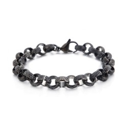 Ancient Chic Cross O-Shaped Titanium Chain Bracelet