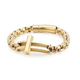 Cross Square Titanium Chain Bracelet For Men