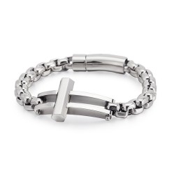 Cross Square Titanium Chain Bracelet For Men