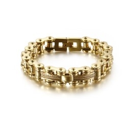 Titanium Men's Tide Bracelet Rock Biker Chain Bracelet