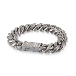 Titanium Men's Hip-Hop Bracelets With Diamonds