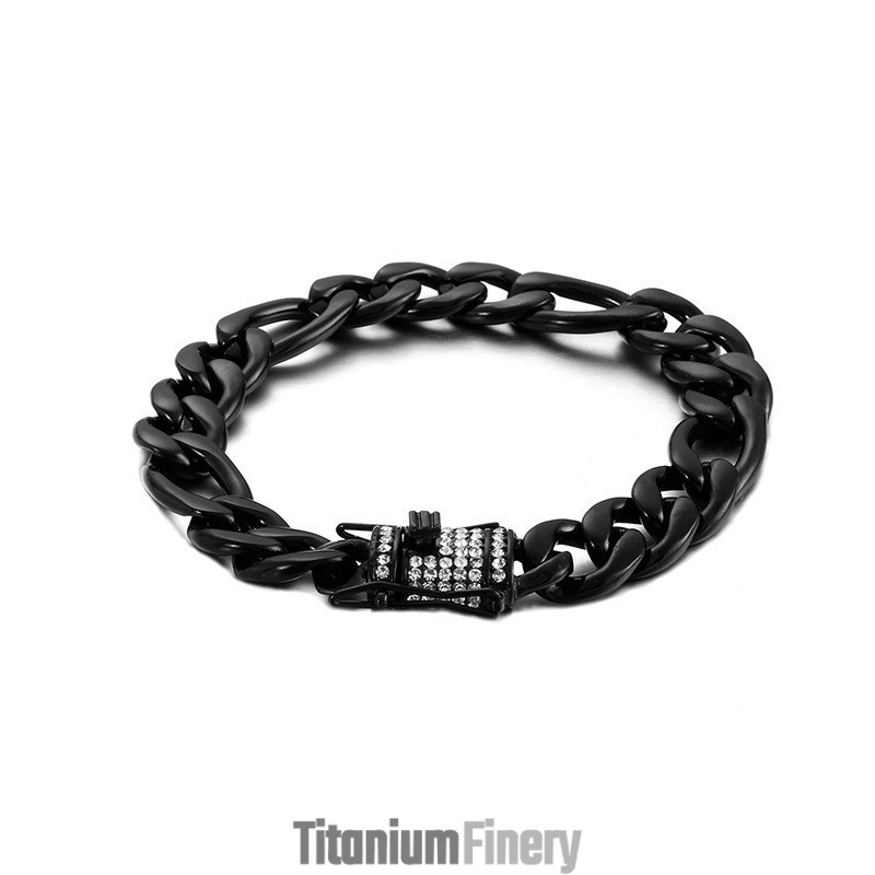 Men's Fashion Black Titanium Bracelet