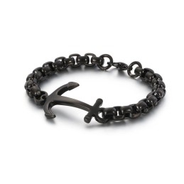 Fashion Boat Anchor Black Titanium Bracelet