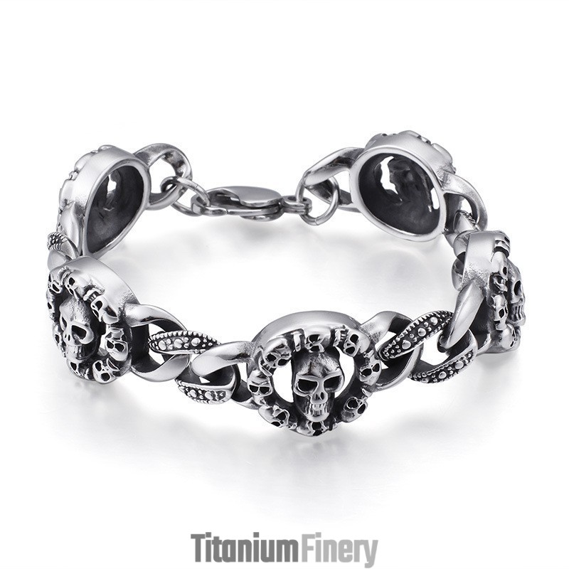 Fashion Titanium Skull Bracelet For Men Fashion Titanium Skull Bracelet For Men