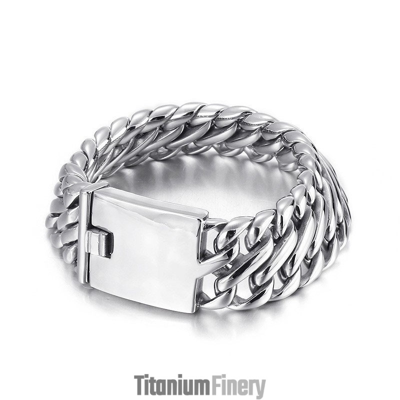 Hip Hop Rock Fashion Cool Men's Titanium Bracelet