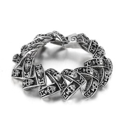 Cool Heavy Skull Stereoscopic Men's Titanium Bracelet