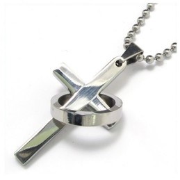 Men's Pure Titanium Cross Necklace Pendant Chain (New)