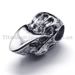 Pure Titanium Skull Design Pendant - Free Chain