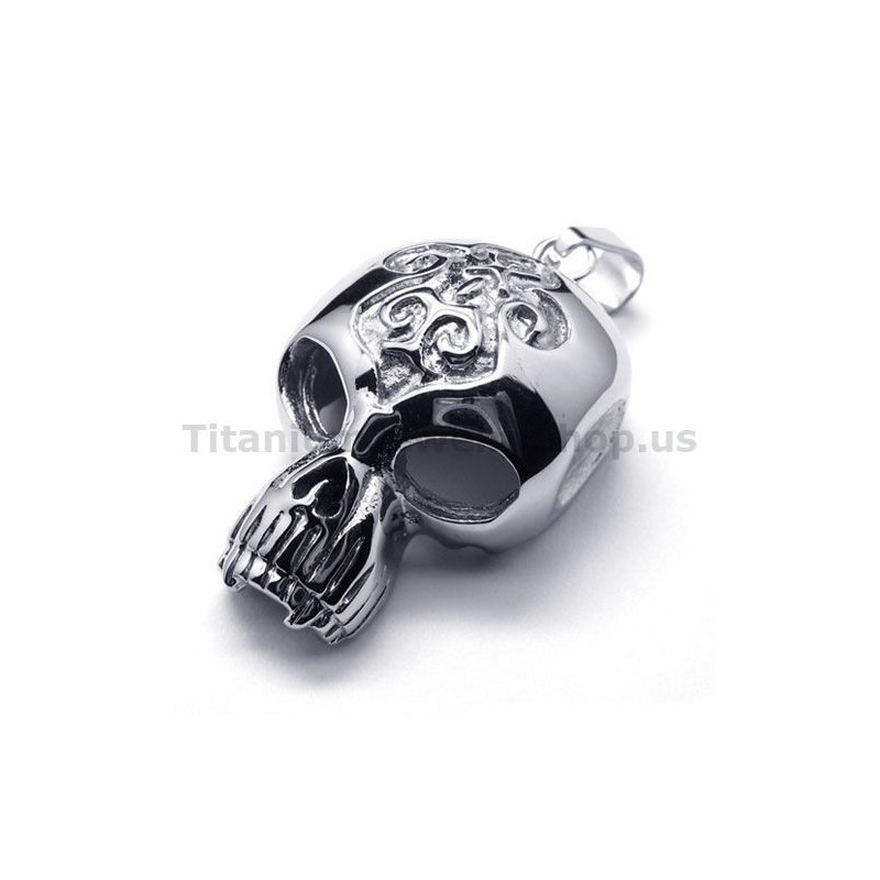 Pure Titanium Skull Design Pendant - Free Chain Pure Titanium Skull Design Pendant - Free Chain