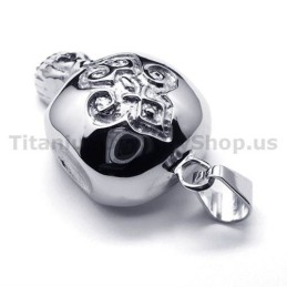 Pure Titanium Skull Design Pendant - Free Chain