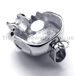 Pure Titanium Skull Design Pendant - Free Chain