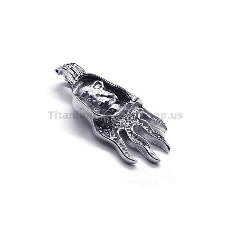 Pure Titanium Skull Design Pendant - Free Chain Pure Titanium Skull Design Pendant - Free Chain