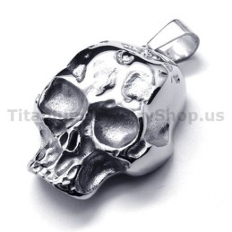 Pure Titanium Skull Design Pendant - Free Chain