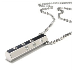 Fashion Mens Gift Titanium Diamond Necklace Pendant