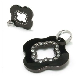 Fashion Gift Black Titanium Diamond Necklace Pendant