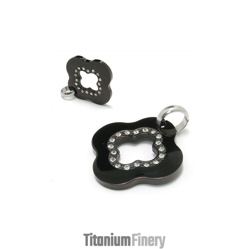 Fashion Gift Black Titanium Diamond Necklace Pendant Fashion Gift Black Titanium Diamond Necklace Pendant