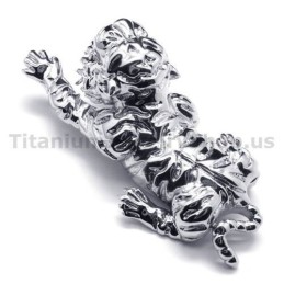 Pure Titanium Tiger Pendant - Free Chain