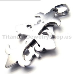 Pure Titanium Two Layer Cross Pendant - Free Chain