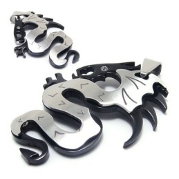 Black Dragons Mens Titanium Necklace Pendant