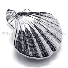 Shell Design Titanium Pendant - Free Chain