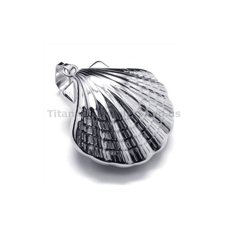 Shell Design Titanium Pendant - Free Chain Shell Design Titanium Pendant - Free Chain