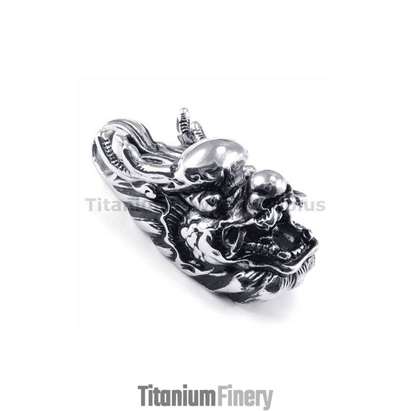 Titanium Loong Head Pendant - Free Chain Titanium Loong Head Pendant - Free Chain