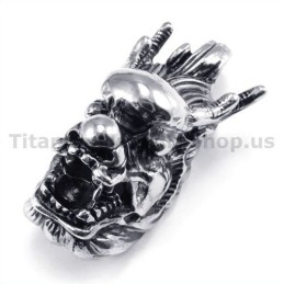 Titanium Loong Head Pendant - Free Chain