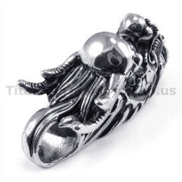 Titanium Loong Head Pendant - Free Chain