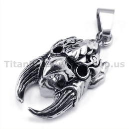 Titanium Hawk Skull Pendant - Free Chain