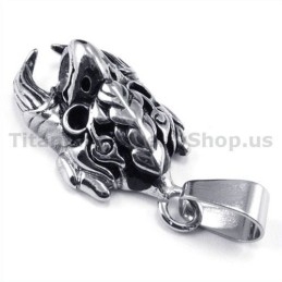 Titanium Hawk Skull Pendant - Free Chain