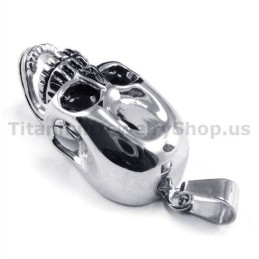 Pure Titanium Skull Design Pendant - Free Chain