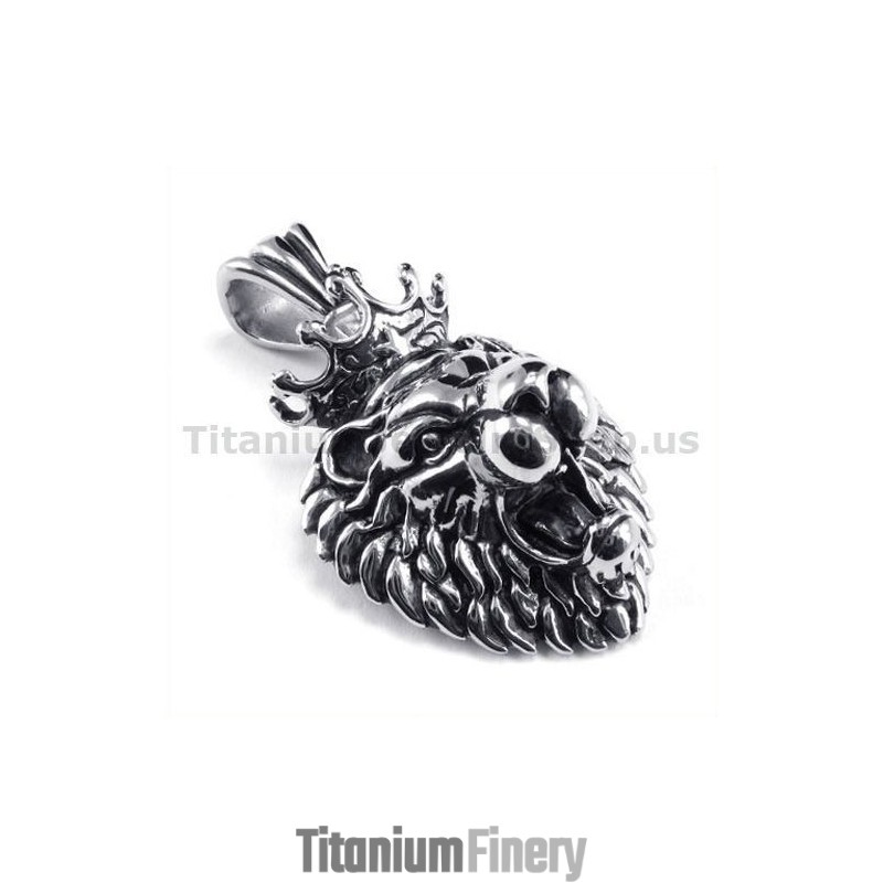 Titanium Lion King Head Pendant - Free Chain Titanium Lion King Head Pendant - Free Chain