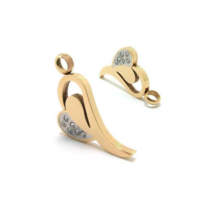 Sweetheart Titanium Gold Diamond Necklace Pendant