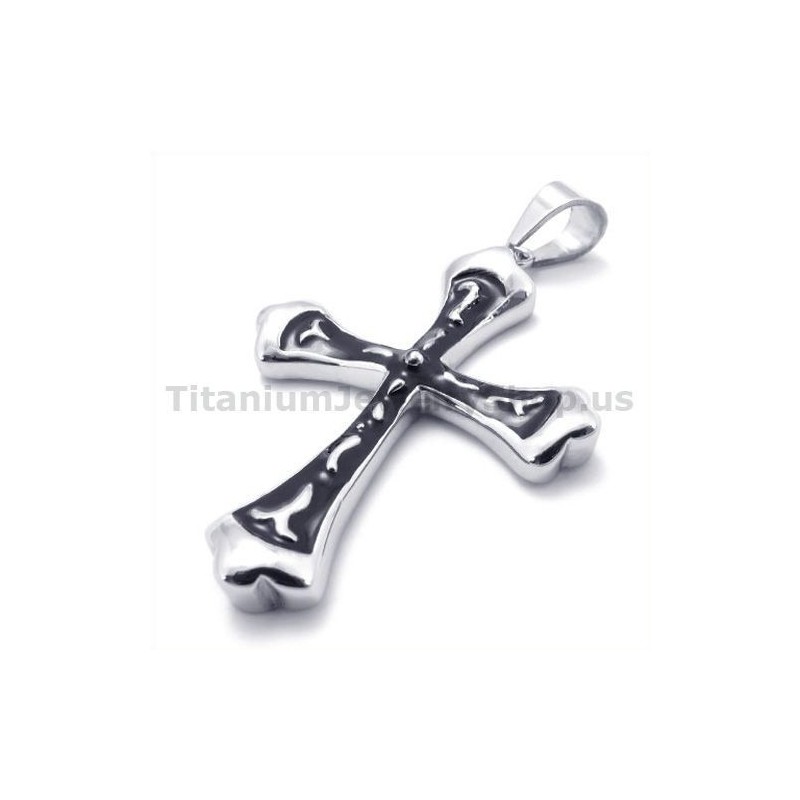 Black Titanium Cross Pendant - Free Chain Black Titanium Cross Pendant - Free Chain