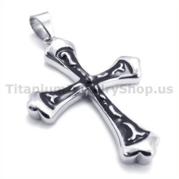 Black Titanium Cross Pendant - Free Chain