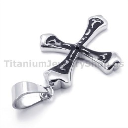 Black Titanium Cross Pendant - Free Chain
