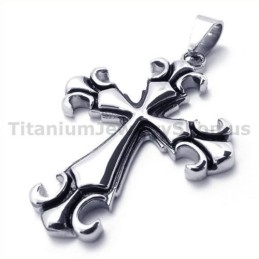 Vintage Cross Titanium Pendant - Free Chain