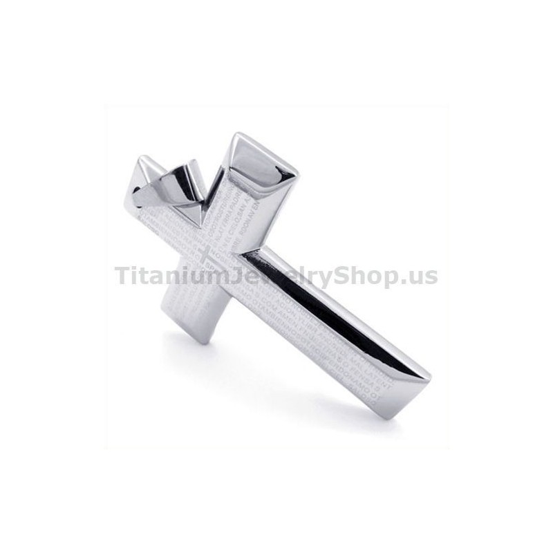 Silver Color Titanium Cross Pendant - Free Chain Silver Color Titanium Cross Pendant - Free Chain