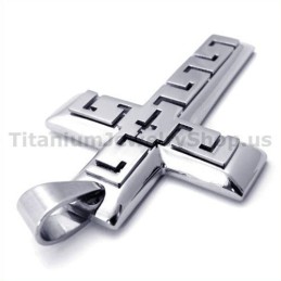 Silver Cross Titanium Pendant - Free Chain