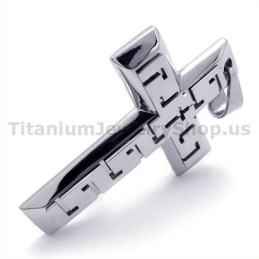 Silver Cross Titanium Pendant - Free Chain