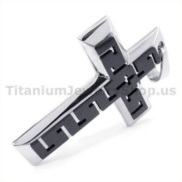 Black Titanium Cross Pendant - Free Chain
