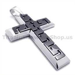 Black Titanium Cross Pendant - Free Chain